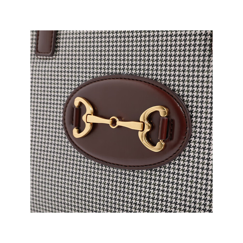 百丽复古质感千鸟格大容量托特包单肩手提包X6417DX2 红色 F