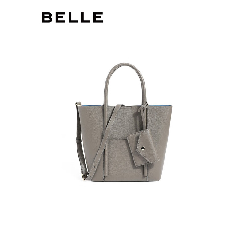 百丽时尚托特包女商场同款质感简约手提斜挎BL032CX2 灰色 F