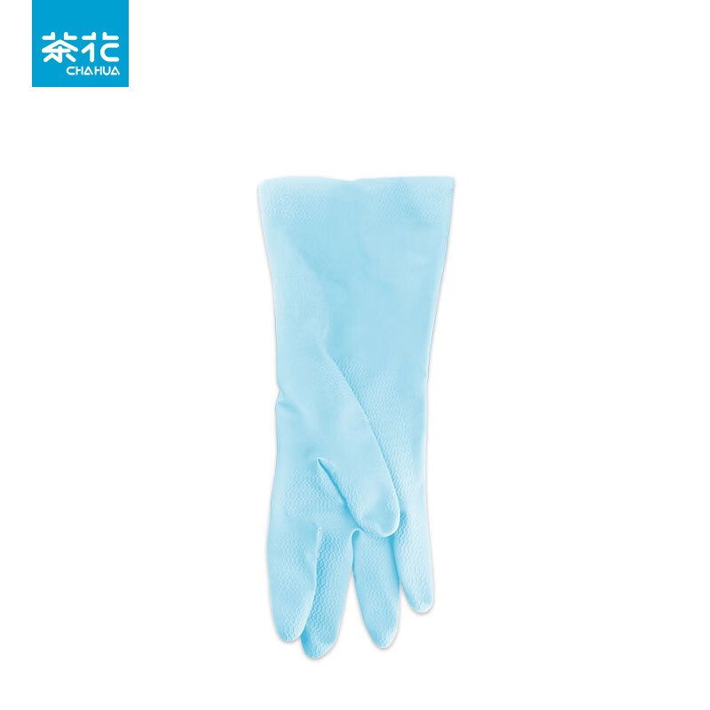 茶花（CHAHUA） 茶花乳胶洗碗手套3双装防水橡胶厨房耐用薄款刷碗洗衣 【加绒】红色L码-3双