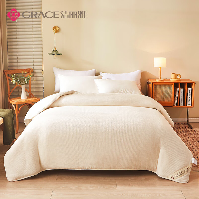 洁丽雅（Grace）新疆长绒棉棉花被子棉被棉花胎棉絮床垫被被芯被褥子 200*230 6斤