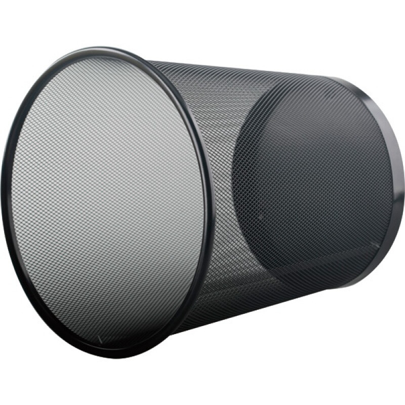 史泰博 金属网状垃圾桶 塑料垃圾桶 圆形方形纸篓垃圾桶家用办公 黑色 金属 圆形中号 25*27.5cm