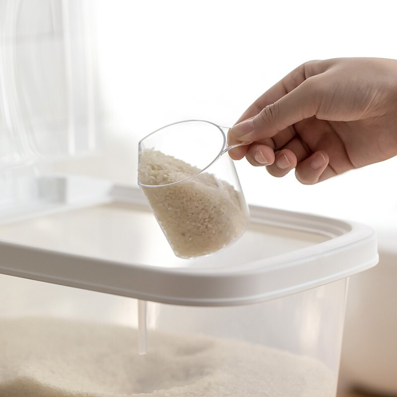 茶花米桶厨房加厚防尘防潮密封储米箱大米收纳箱面粉桶 米纳翻盖米桶L（20斤）