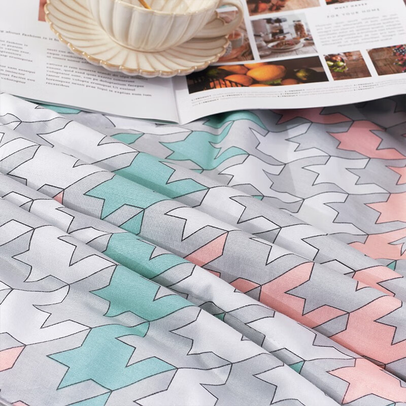 洁丽雅优享全棉被经典千鸟格花色夏凉被200*230cm 千鸟格-橙