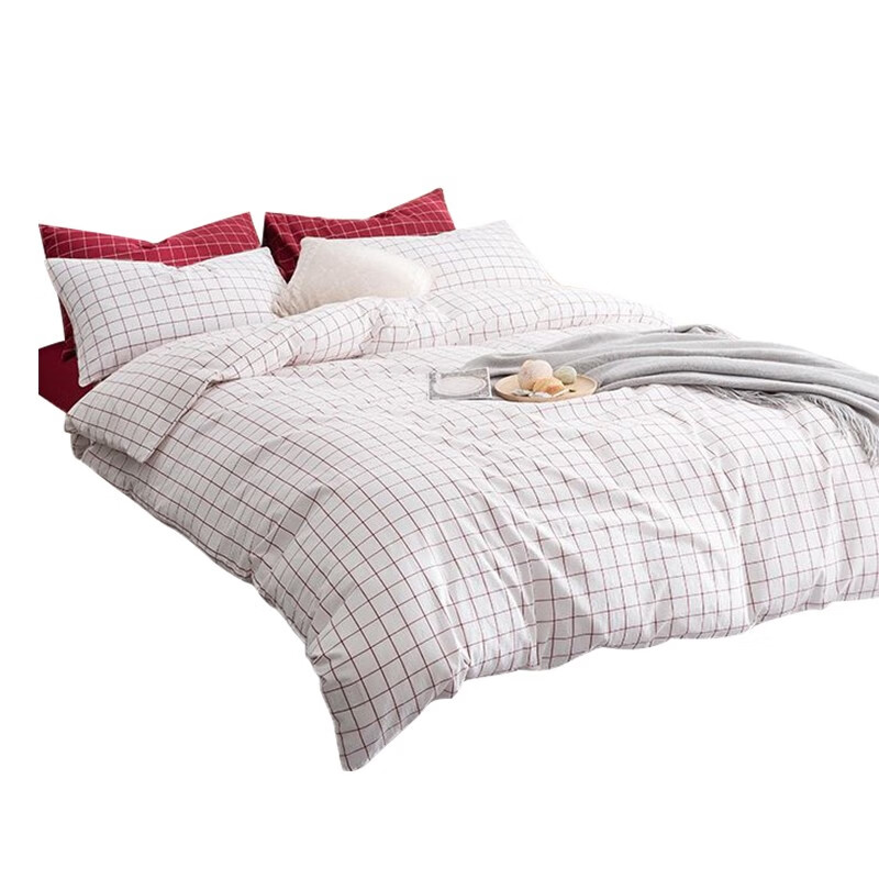 Tri-polar日式纯棉水洗棉格子三件套 TP2980 初春格 1.2m床单款三件套