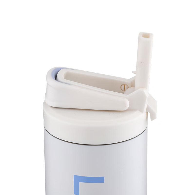 乐扣乐扣（locknlock）保温保冷密封不漏便携提手570ml保温杯吸管饮口运动水杯LHC6741FU 白蓝 570ml LHC6741FU