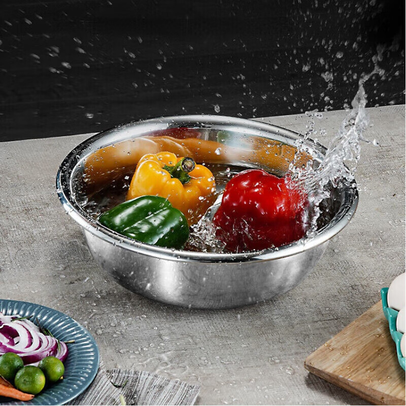 季风寒流（JFHL）304不锈钢盆大盆洗菜沥水盆商用大号特大盆特厚盆304钢45.1cm特厚