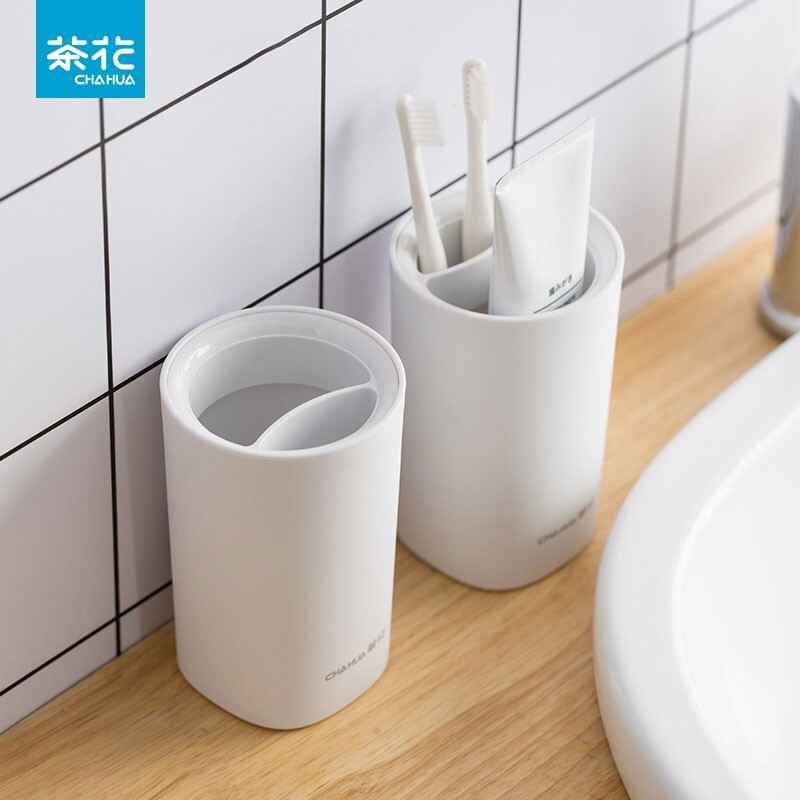 茶花艾特斯简约卫浴组合5件套装纯白简约磨砂漱口杯皂盒马桶刷套装 马桶刷