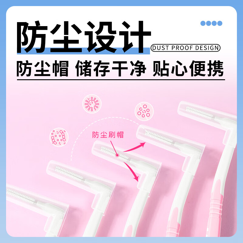 皓齿舒国药控股正畸专用牙缝刷间隙牙间刷l型L型牙刷牙签牙齿清洁器牙刷 0.8mmL型牙缝刷【20只装】 【国药控股/安心方便/进口刷头】