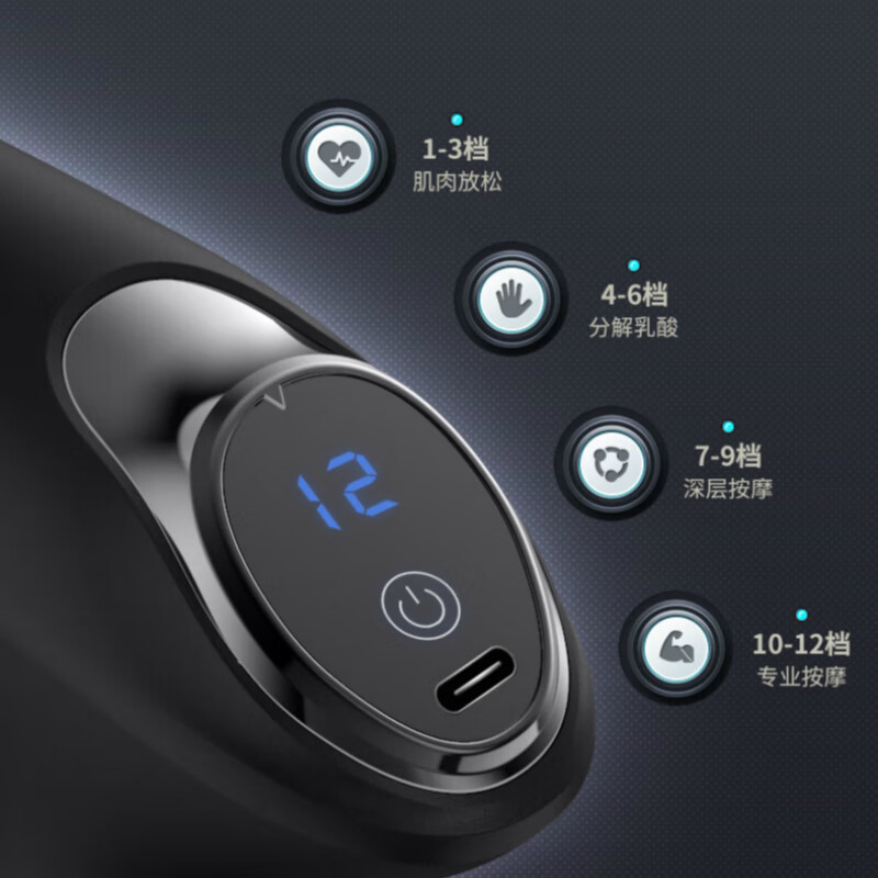 morosphy richerods筋膜枪按摩器迷你mini专业级健身肌肉放松仪肩颈腰椎腿部 曜石黑 MF-8188