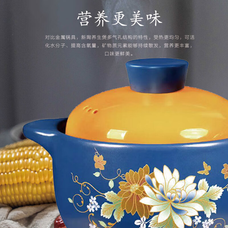 艾逸瑶选 繁花锂辉石陶瓷煲2.8L CJ-21101