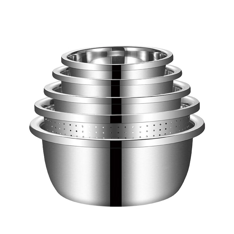 艾逸瑶选 贝恩多用途不锈钢盆五件套CJ-21108