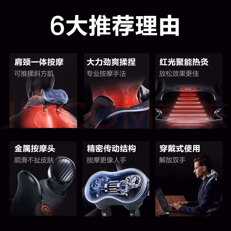 SKG 颈椎按摩仪 红外按摩 H7豪华款 电池容量2200mAh 1台/箱 (单位:台)(平台编码:570762)