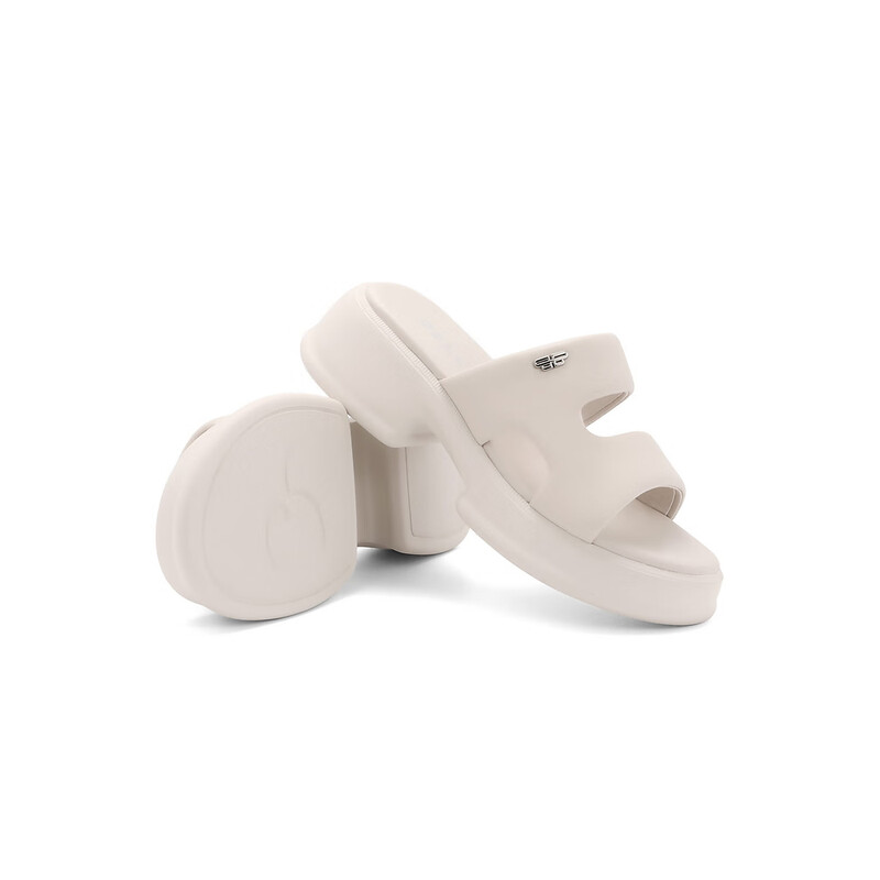 百丽休闲拖鞋女2023夏季新款柔软厚底凉拖B1179BT3 白色 37