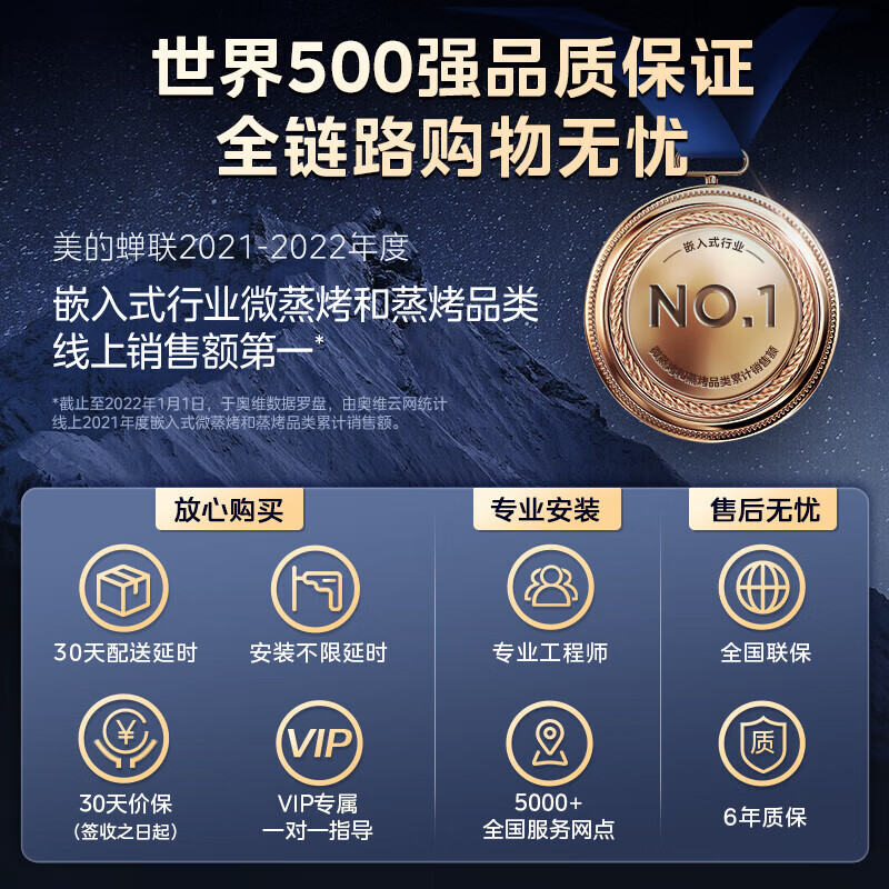 美的（Midea）嵌入式 蒸烤箱一体机 50L蒸箱烤箱家用 AI灵眸智能摄像识材视频分享 蒸烤炸炖四合一体机SV5