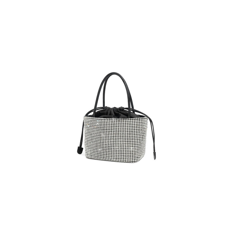 百丽2023秋季新商场同款时尚闪钻斜挎手提托特水桶包X9241CX3 黑色 F