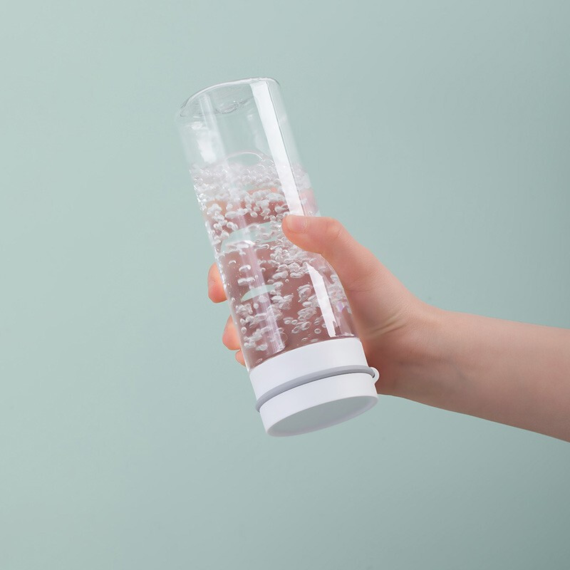 茶花（CHAHUA） 茶花水杯塑料茶杯运动旅行便携茶水分离杯瑞斯特随行杯 390ml【白色050008】 1个装