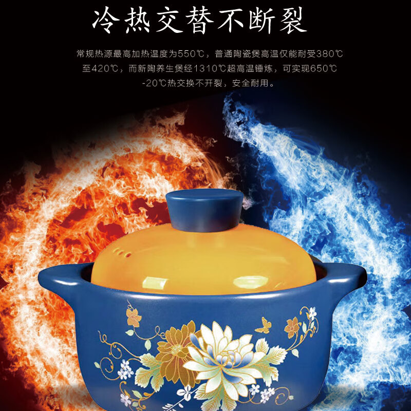 艾逸瑶选 繁花锂辉石陶瓷煲2.8L CJ-21101