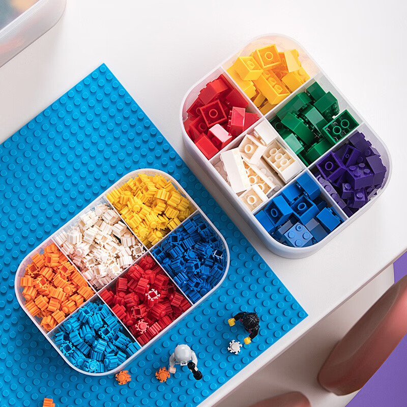 茶花（CHAHUA）茶花收纳盒桌面小盒子收纳格半透明磨砂 美纳分格收纳盒150003+150004