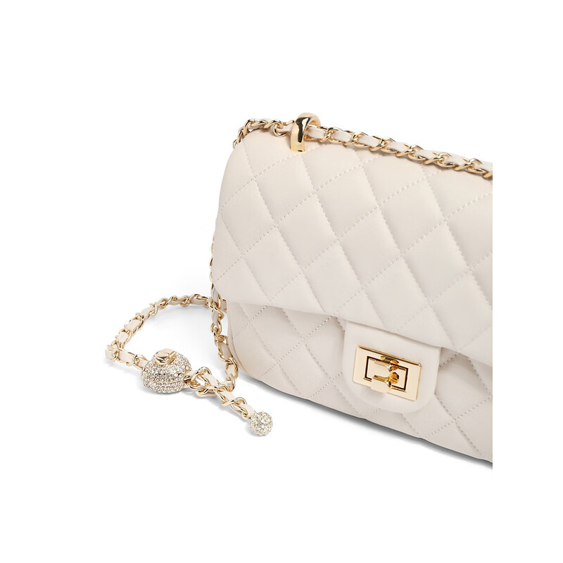 百丽包包女2023秋新商场同款羊皮气质小香风斜挎小方包X6782CX3 米色 F