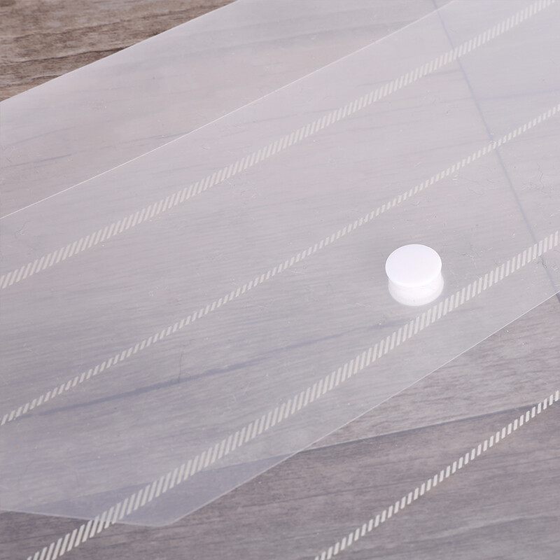 得力(deli)10只A4条纹透明文件袋 按扣资料袋 塑料档案袋 文件保护 票据试卷收纳袋 学习用品 8313