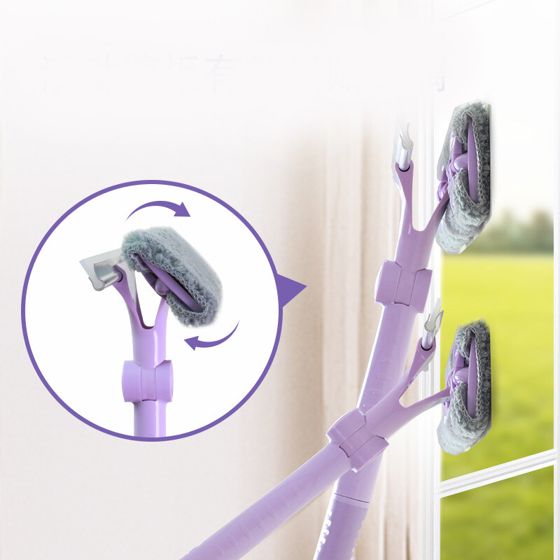 妙洁 擦玻璃神器 魔镜亮窗户清洁 可拆式刮擦两用 可旋转擦头伸缩弯曲