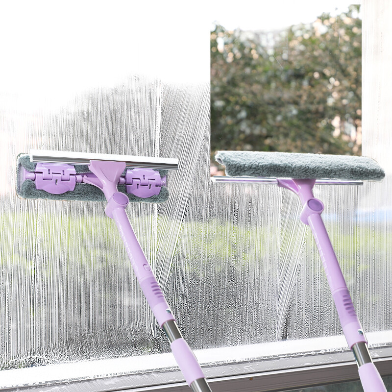 妙洁 擦玻璃神器 魔镜亮窗户清洁 可拆式刮擦两用 可旋转擦头伸缩弯曲