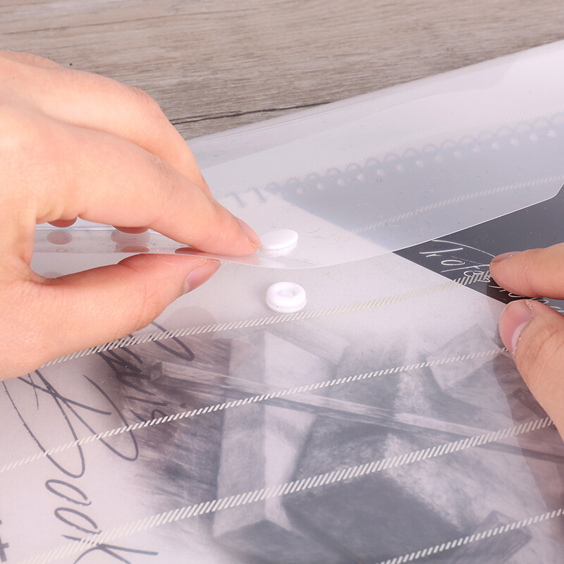 得力(deli)10只A4条纹透明文件袋 按扣资料袋 塑料档案袋 文件保护 票据试卷收纳袋 学习用品 8313