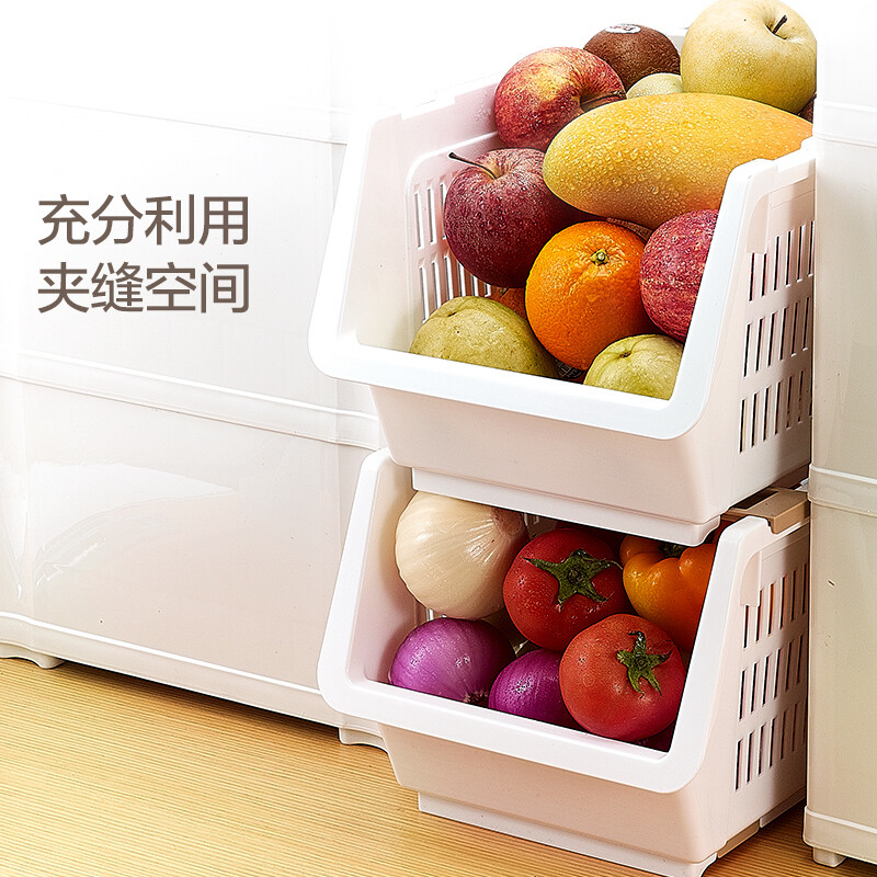 茶花（CHAHUA）茶花置物架厨房置物架卫生间浴室置物架厨房收纳层架 水果蔬菜收纳架储物架 白色 4层