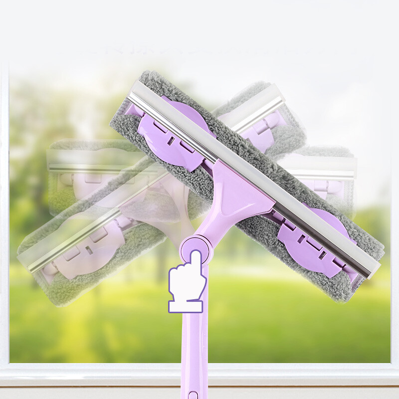 妙洁 擦玻璃神器 魔镜亮窗户清洁 可拆式刮擦两用 可旋转擦头伸缩弯曲