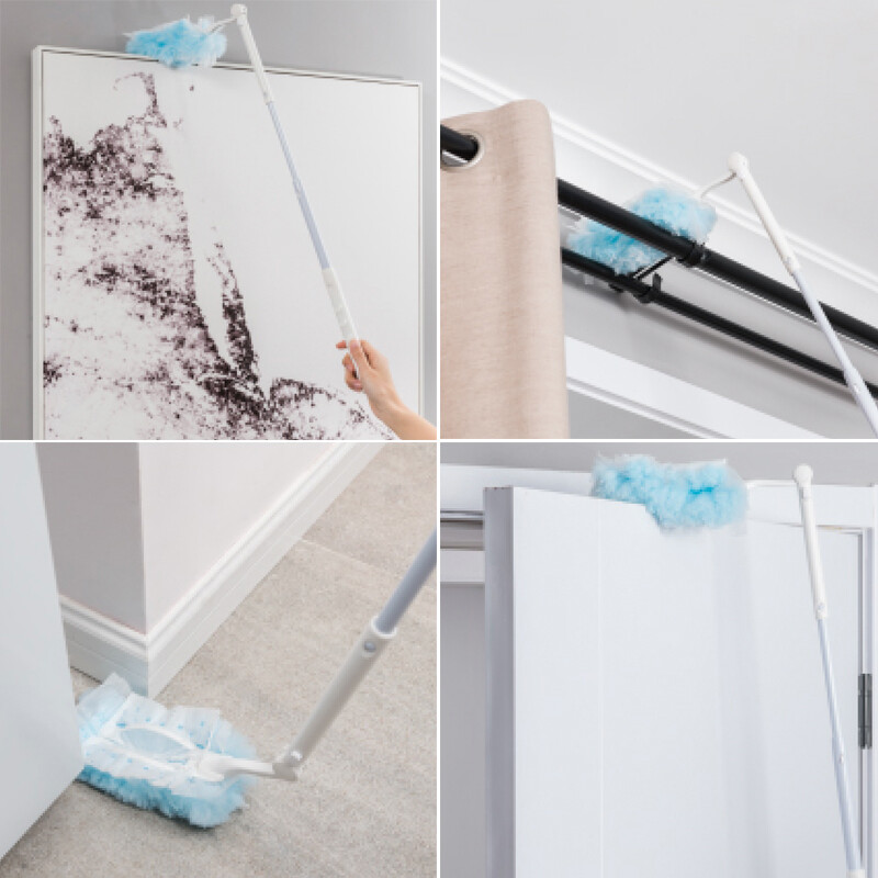 妙洁 加长款除尘掸 共含18个替换头 车扫灰鸡毛掸子日本原装进口静电