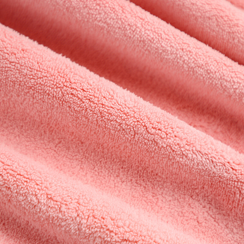 洁丽雅（Grace）干发帽 柔软强吸水干发帽 65x25cm 雪花绒包头速干擦头毛巾 藕粉