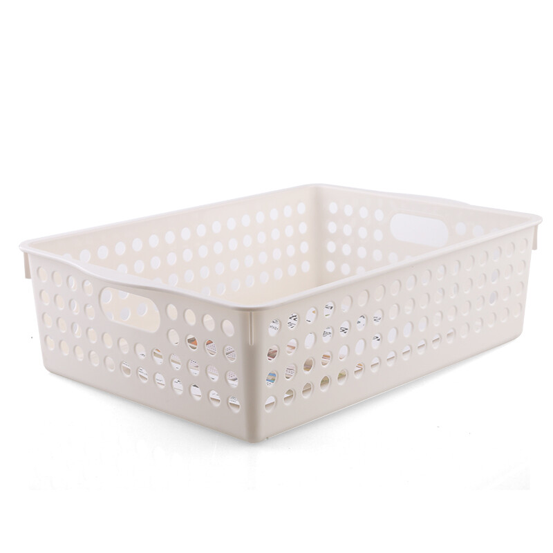 茶花（CHAHUA）茶花圆点收纳筐蔬菜水果筐果蔬收纳整理筐多功能滤水筐文具框 蓝色 【M号17.5*30*11cm】2897