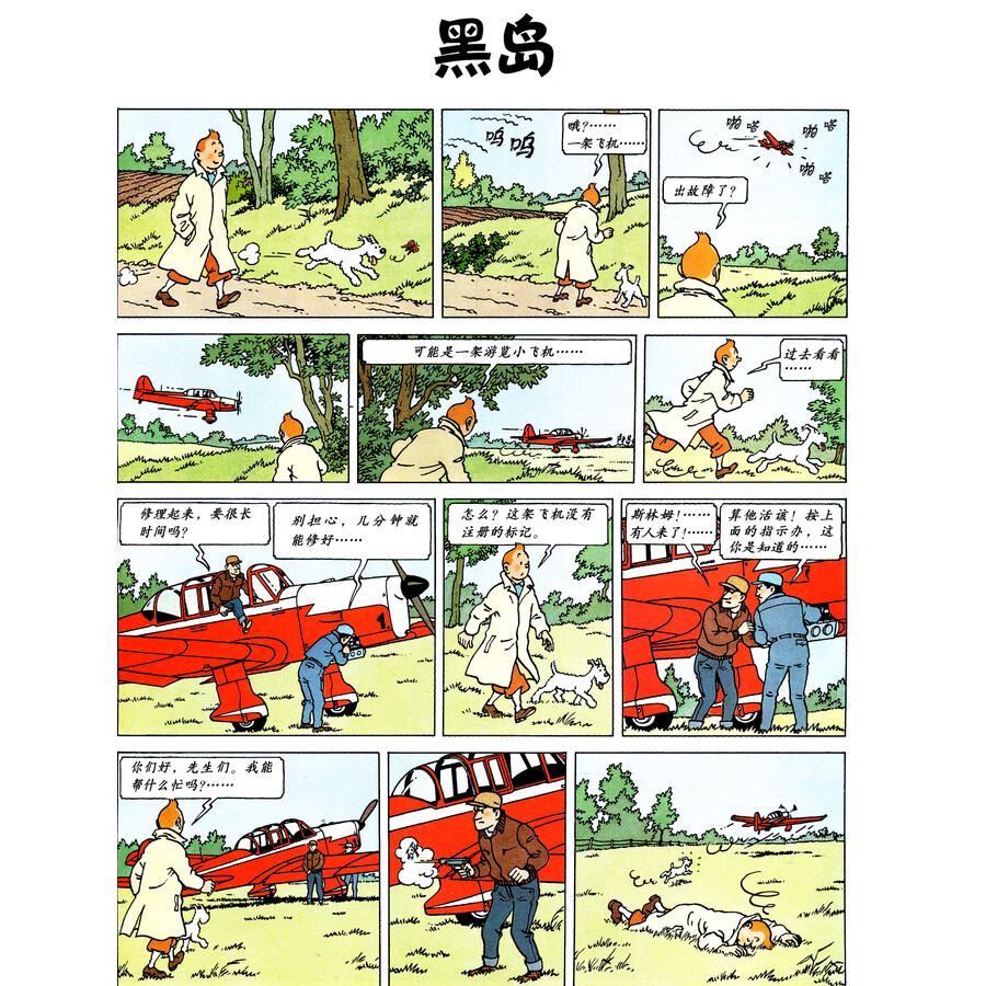新版丁丁历险记-黑岛第六集(大16开)
