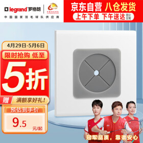 罗格朗（LEGRAND）开关插座面板 简悦系列陶瓷白色 86型墙壁插座 空白面板带出线孔