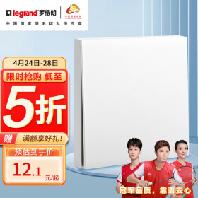 罗格朗（LEGRAND）开关插座面板 简悦系列陶瓷白色 86型墙壁插座 一开双控开关