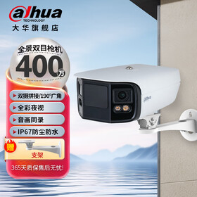 dahua大华双目超广角摄像头400万190度全景poe供电全彩对讲监控 PFW4449-A180-E2-AST