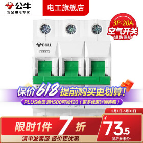 公牛空气开关空开开关63A小型断路器家用100A塑壳电闸总闸3P过载4P 3P/20A