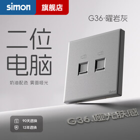 西蒙（SIMON） 开关插座面板五孔插座空调网络单开双控一开五孔usbG36曜岩灰 二位电脑插座 弱电类 （六类）