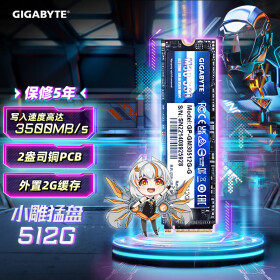 技嘉（GIGABYTE) 小雕猛盘512GB SSD固态硬盘m.2 2G缓存 游戏性能  NVME高速读写pcie3.0
