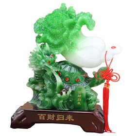 百福臻 百财归来玉白菜开业礼品 大号树脂摆件工艺品 家居客厅装饰品
