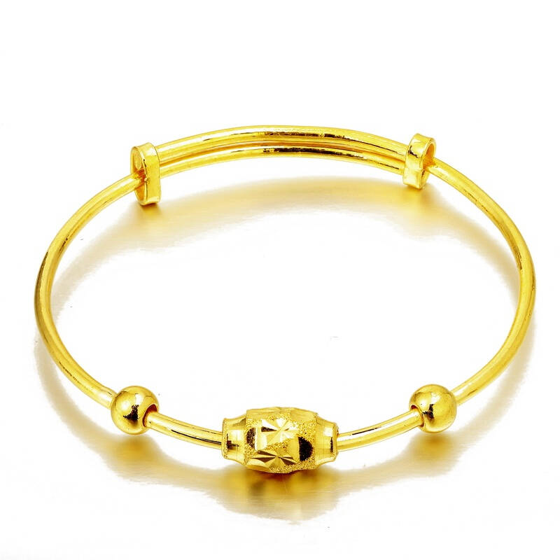 珂兰黄金 特价黄金时来运转宝宝镯千足金手镯(7g)
