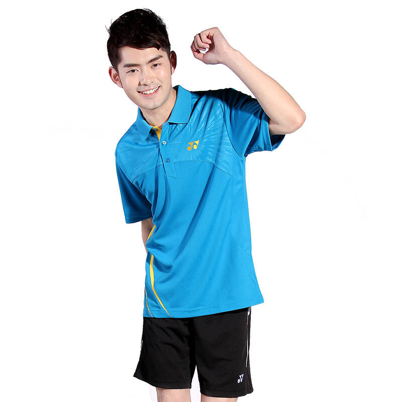 yonex/尤尼克斯/yy cs1069 男士 男式羽毛球服 t恤 運動服 藍色 xl碼