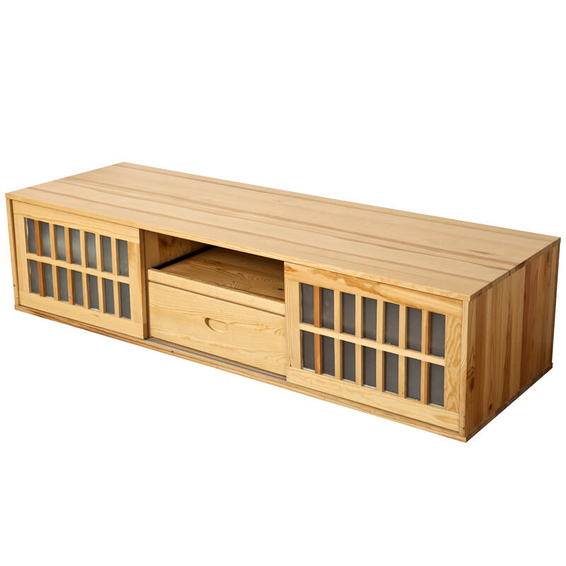 尺度 经典松木家具 纯实木低层电视柜 原木色