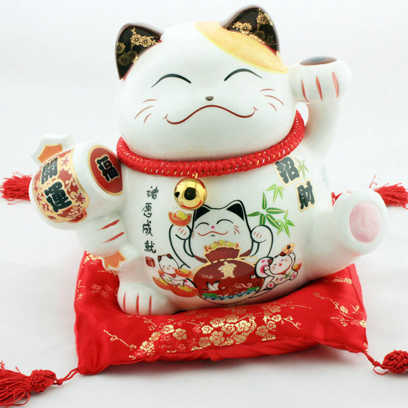 高档陶瓷 大招财猫存钱罐开业礼品 祈祷财运 大号福贵转运猫送礼首