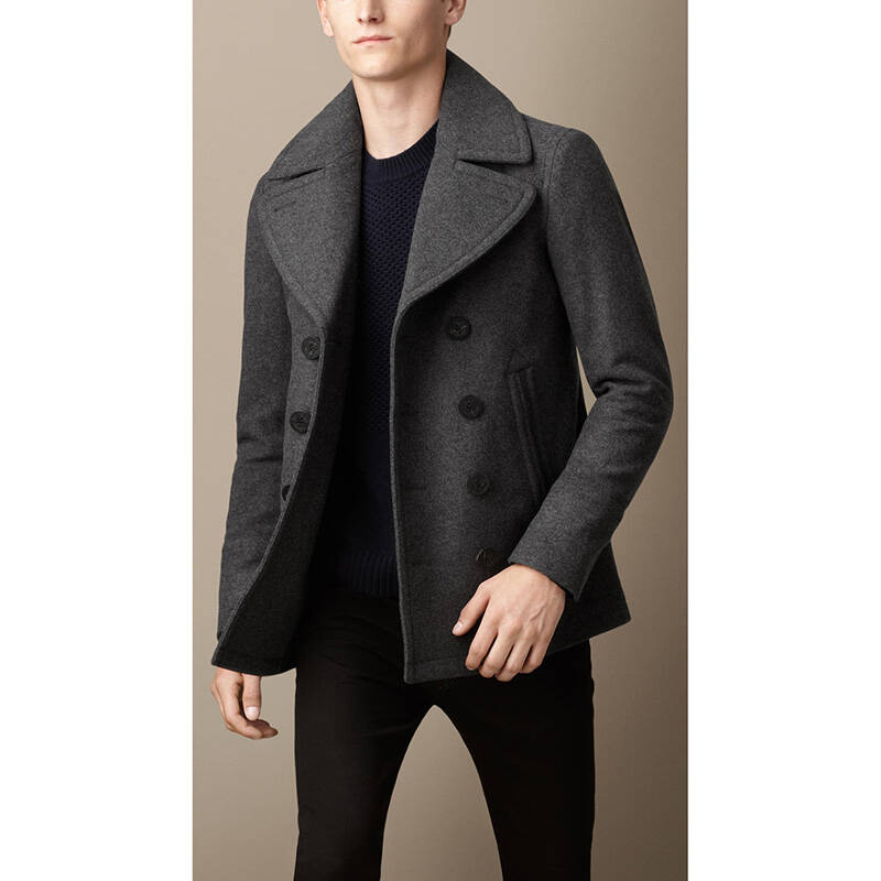 burberry brit/巴宝莉 秋冬新品 男士纯棉休闲外套 38957421 灰色 xxl