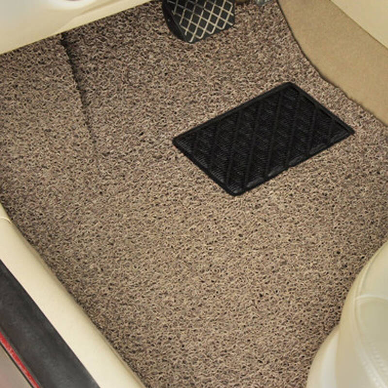 专车专用定做丝圈脚垫pvc喷丝脚垫车用地毯可裁剪汽车脚垫 加厚棕色