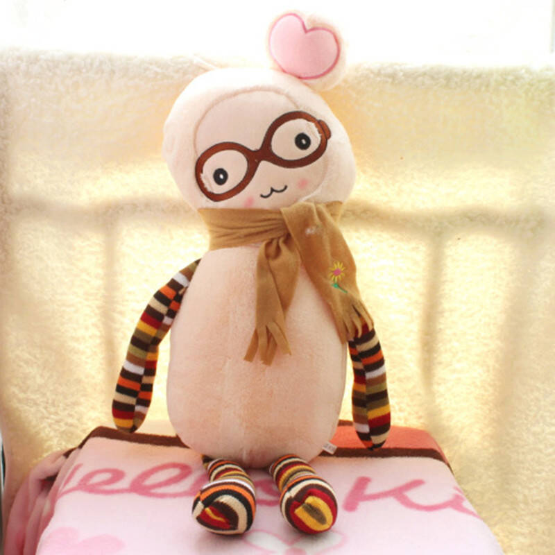 优佑 爱心女孩布娃娃毛绒玩具 人形玩偶爱情抱枕 创意礼物 粉色 70