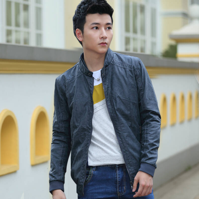 麦根(mxn)2014春装新款外套男士上衣立领男装休闲夹克修身外衣b331901