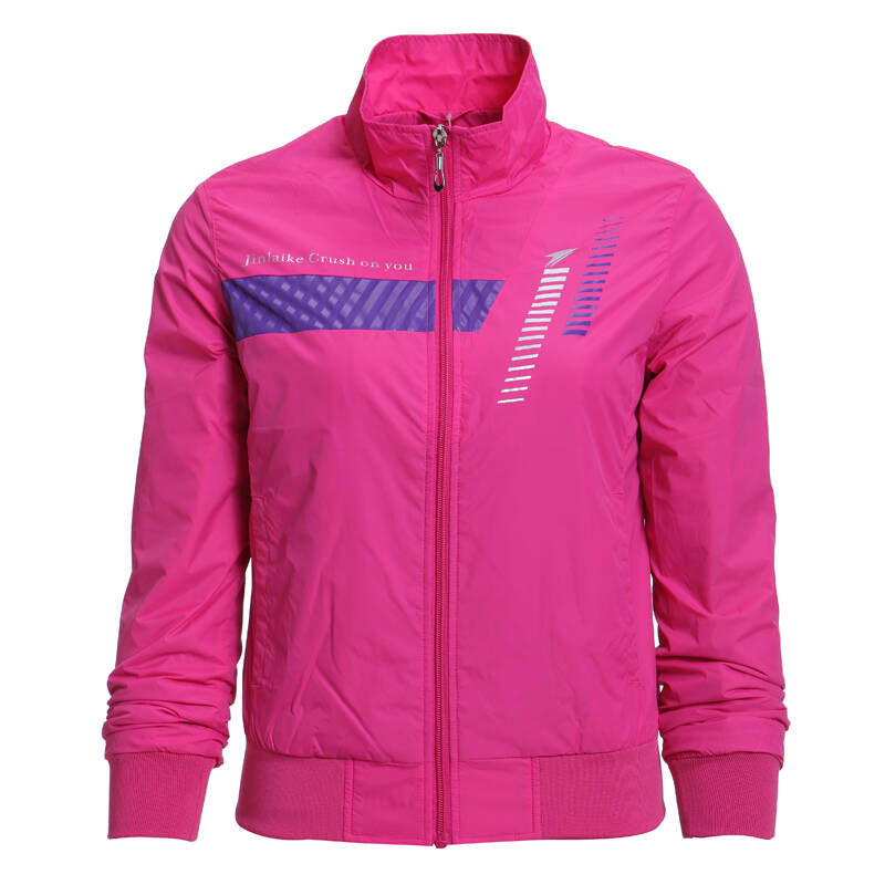 金莱克正品2013秋冬女装经编茄克 薄款防风休闲运动外套23322014 暗玫