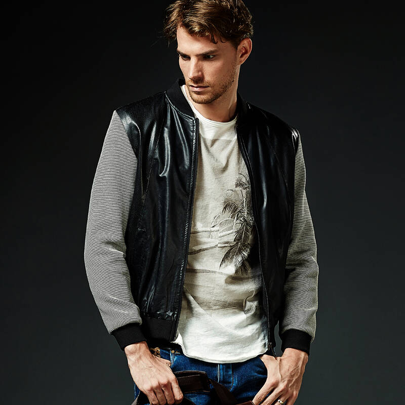 金冠王子男装夹克商务春秋装立领夹克外套薄夹克衫韩版修身男夹克